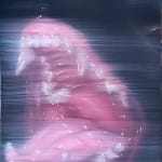 Jen DeLuna, First Bite, oil on canvas, 12 x 9"