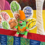 Michael C. Thorpe, Aura of Authenticity, 2024 Fabric, Batting, Thread, Crayon, and Stuffed Animals 43.5 x 61.5 in (MT155)