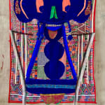 138x98 cm • The Taxonomist Deity, 2024 • Fabric collage on Kuch embroidery