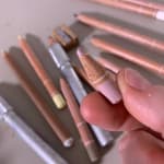 Detail of the art supplies used. Hand sharpened down to the nub.