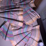 Circus drawing cut into sections after wet folding has cured in order to make multiple works from the same drawing.