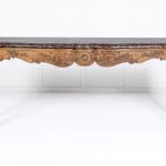 Large 19th Century French Oak Side Table with Marble Top