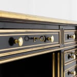 SOLD, 19th Century Ebonised and Brass Inlaid Desk