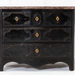 18th Century French Ebonised Commode with Marble Top