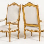 Pair of French Régence Style Giltwood Armchairs c.1900