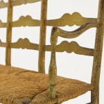 SOLD, 18th Century French Rush Seat Ladder Back Painted Sofa