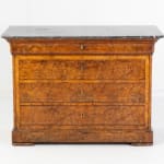 SOLD, 19th Century French Walnut Commode with Marble Top