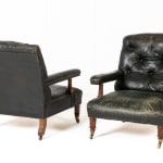 Pair of 19th Century Holland and Sons Oak Library Armchairs