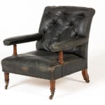 Pair of 19th Century Holland and Sons Oak Library Armchairs