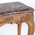 Large 19th Century French Oak Side Table with Marble Top
