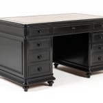 19th Century French Ebonised Pedestal Desk