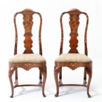 Set of Four 18th Century Dutch Marquetry Side Chairs