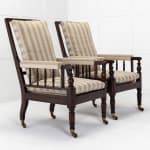 Pair of Large 19th Century English Simulated Rosewood Armchairs