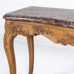 Large 19th Century French Oak Side Table with Marble Top