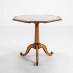 19th Century French Satinwood and Mahogany Marble Top Table