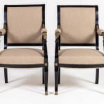 Pair of French Ebonised Armchairs