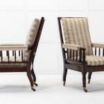 Pair of Large 19th Century English Simulated Rosewood Armchairs