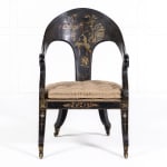 A Rare 19th Century English Regency Japanned Klismos Armchair