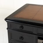 19th Century French Ebonised Pedestal Desk