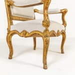 Pair of French Régence Style Giltwood Armchairs c.1900
