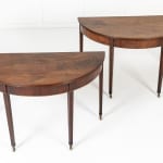 Pair of 18th Century English Mahogany Demi Lune Side Tables