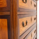 Early 19th Century French Walnut and Satinwood Commode with Marble Top