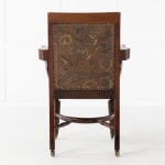 19th Century English Mahogany Desk Chair with Leather Back
