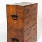 Small 19th Century Teak Campaign/Military Chest of Drawers