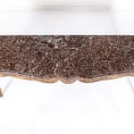 Large 19th Century French Oak Side Table with Marble Top