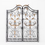 Pair of 1950s French Decorative Iron and Gilt Metal Gates