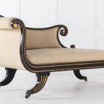 SOLD, Early 19th Century Regency Ebonised and Gilt Chaise Longue