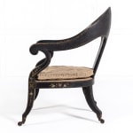 A Rare 19th Century English Regency Japanned Klismos Armchair