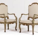 Large Pair of 18th Century Italian Painted Armchairs