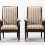 Pair of Large 19th Century English Simulated Rosewood Armchairs