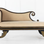 SOLD, Early 19th Century Regency Ebonised and Gilt Chaise Longue