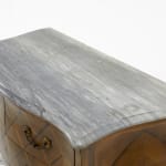 SOLD, French 18th Century Walnut Bombe Commode with Marble Top