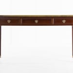 French Mahogany Bureau Plat with Leather Top