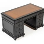 19th Century French Ebonised Pedestal Desk