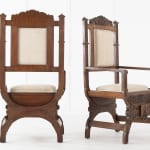 SOLD, 19th Century Pair of Carved Anglo Indian Armchairs