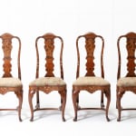 Set of Four 18th Century Dutch Marquetry Side Chairs