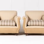 Large Pair of English Lounge Armchairs Circa 1900