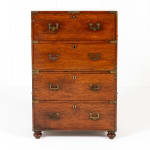 Small 19th Century Teak Campaign/Military Chest of Drawers