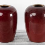 Pair of 1960s Glazed Red Vases