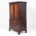 Small Mid 18th Century English Mahogany Linen Press
