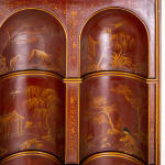 1930s Dutch Red Lacquer Chinoiserie Cabinet
