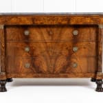 Early 19th Century French Empire Walnut Commode with Paw Feet