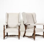 Pair of Large Scale French Reclining Wing Chairs