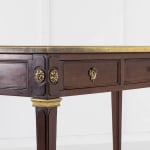 French Mahogany Bureau Plat with Leather Top