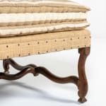 Large 18th Century French Os de Mouton Walnut Stool