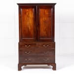 Small Mid 18th Century English Mahogany Linen Press